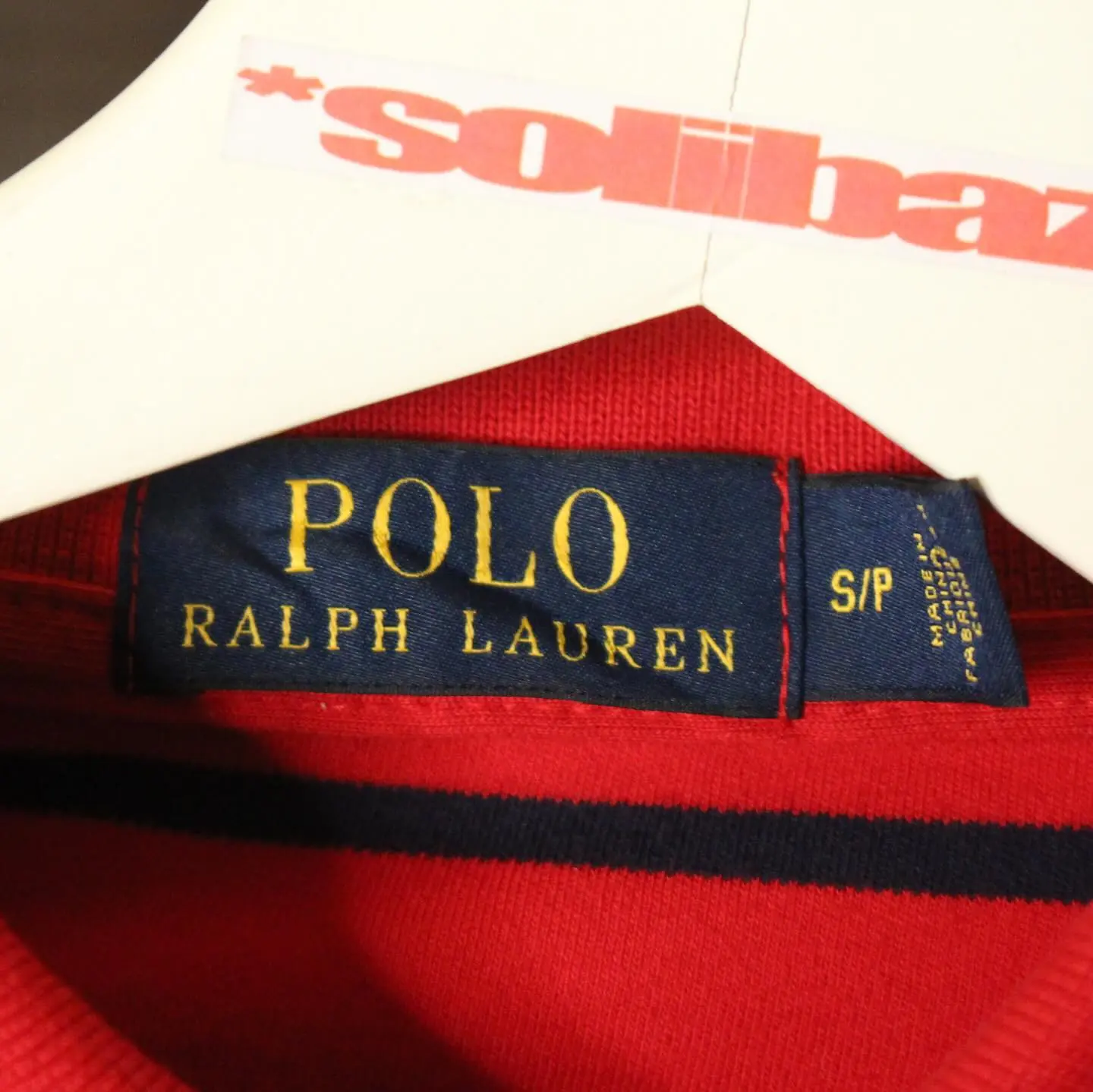 Polo Ralph Lauren red and navy striped long-sleeve polo., view 3 of 3