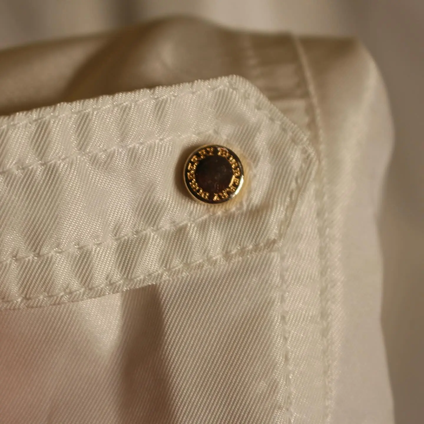 White Burberry women’s zippered down jacket, belted waist, view 8 of 11