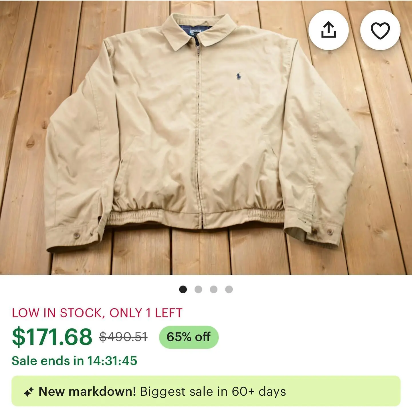 Vintage 1990s Polo Ralph Lauren Golf Jacket, view 8 of 8