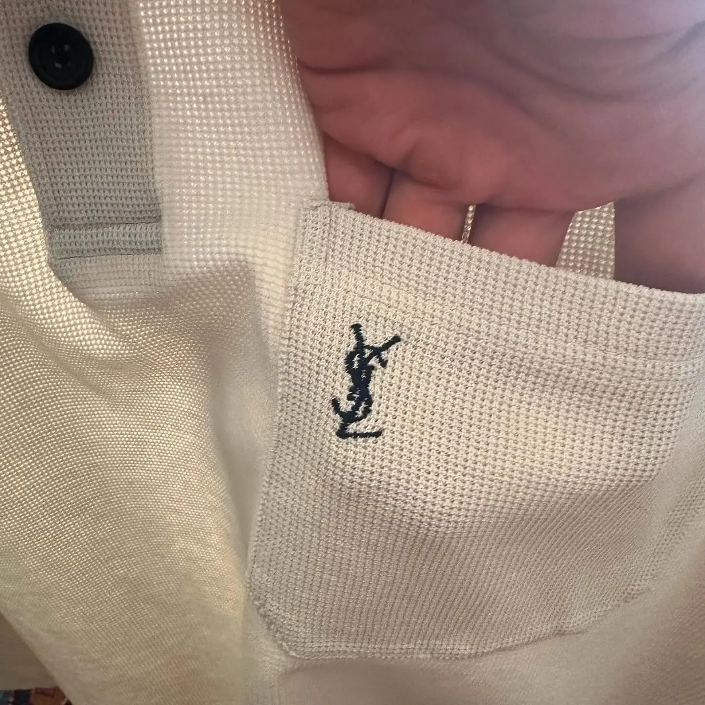 Yves Saint Laurent Vintage Rugby Long Sleeve Polo Logo YSL, view 3 of 5