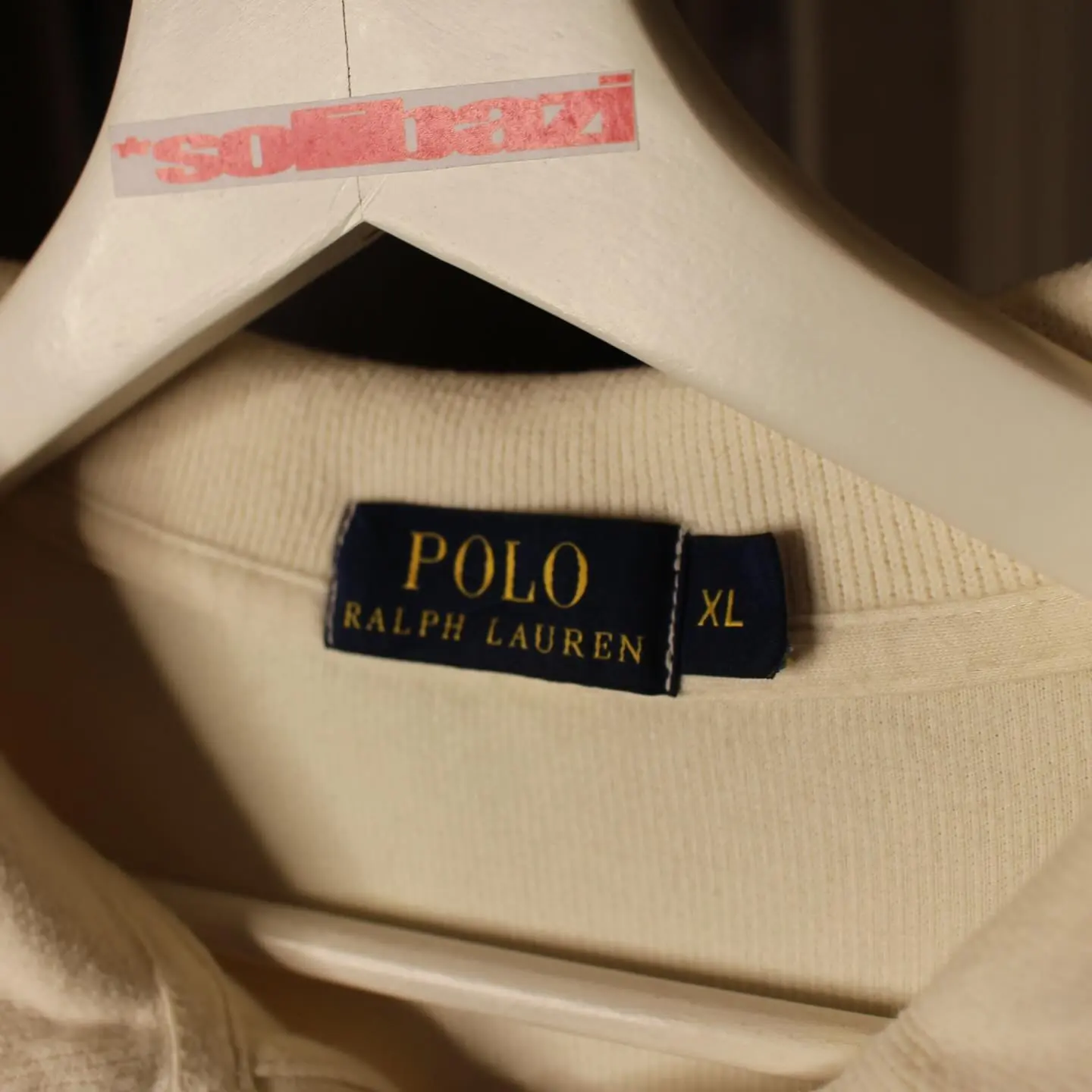 POLO RALPH LAUREN Men’s French Ribbed Cotton 1/4 Zip Pullover Ivory XL NWT, view 5 of 8