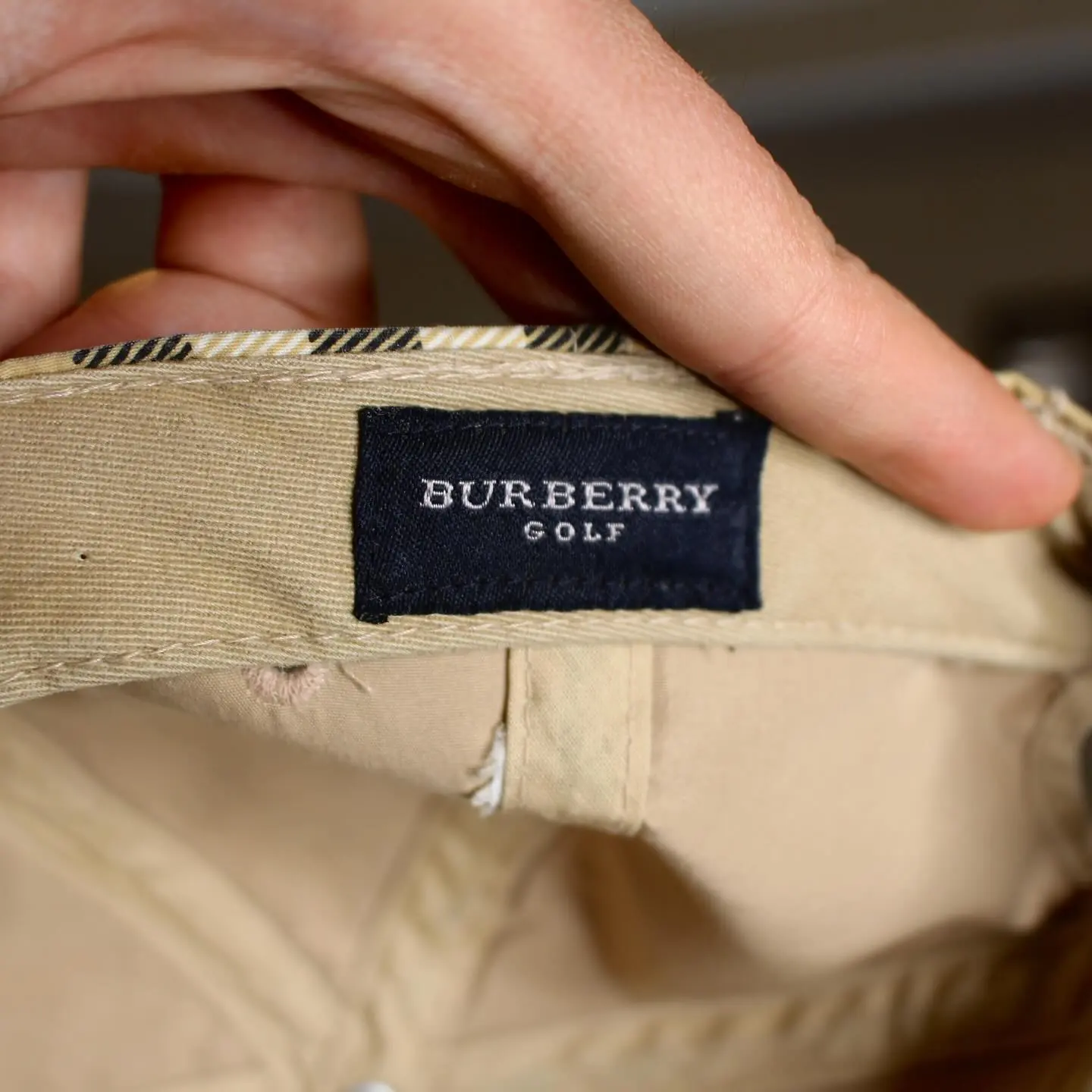 VINTAGE BURBERRY GOLF HAT - BEIGE NOVA CHECK, view 4 of 6