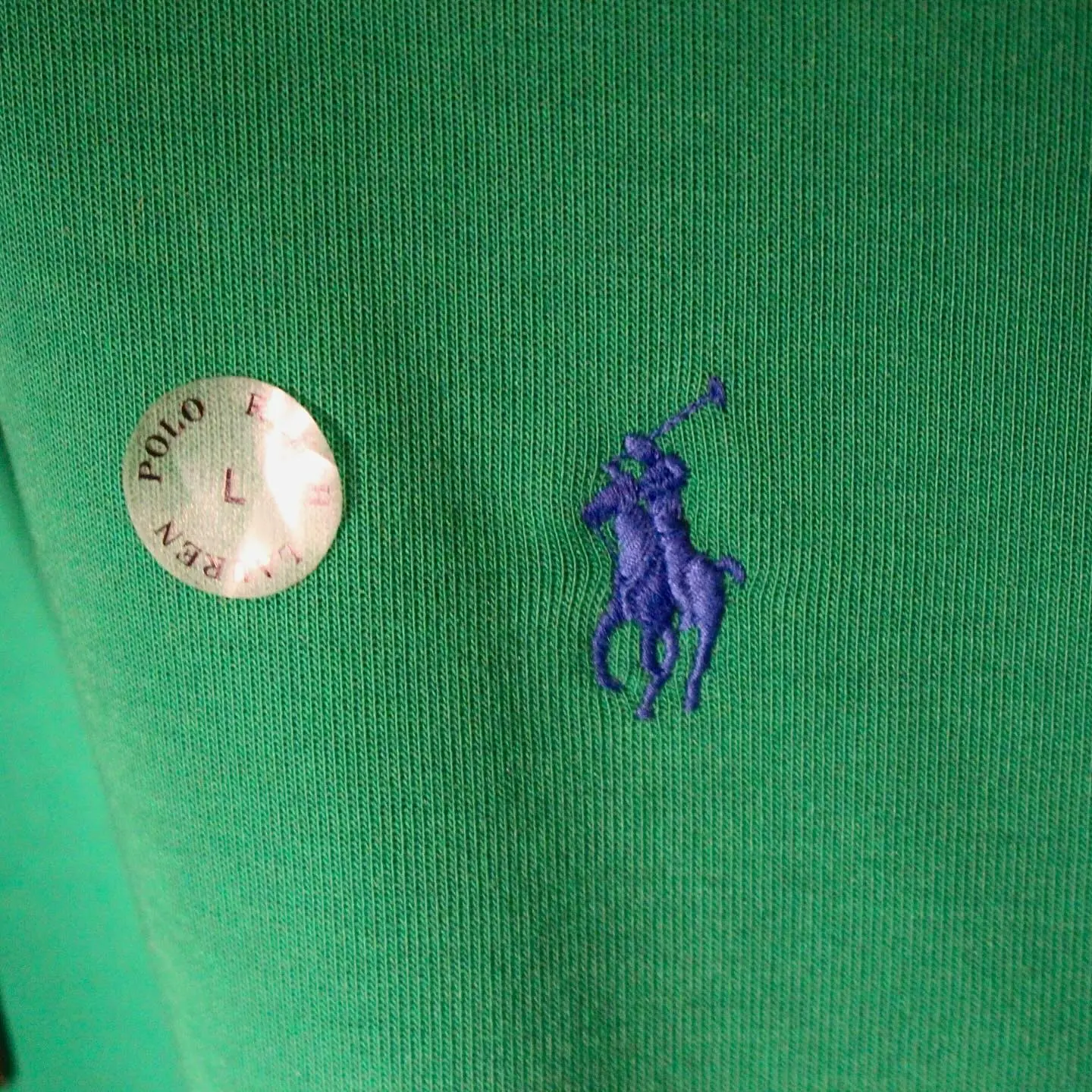 Polo Ralph Lauren Double Knit Hem Logo Hoodie Men’s Green/Yellow Print, view 3 of 6