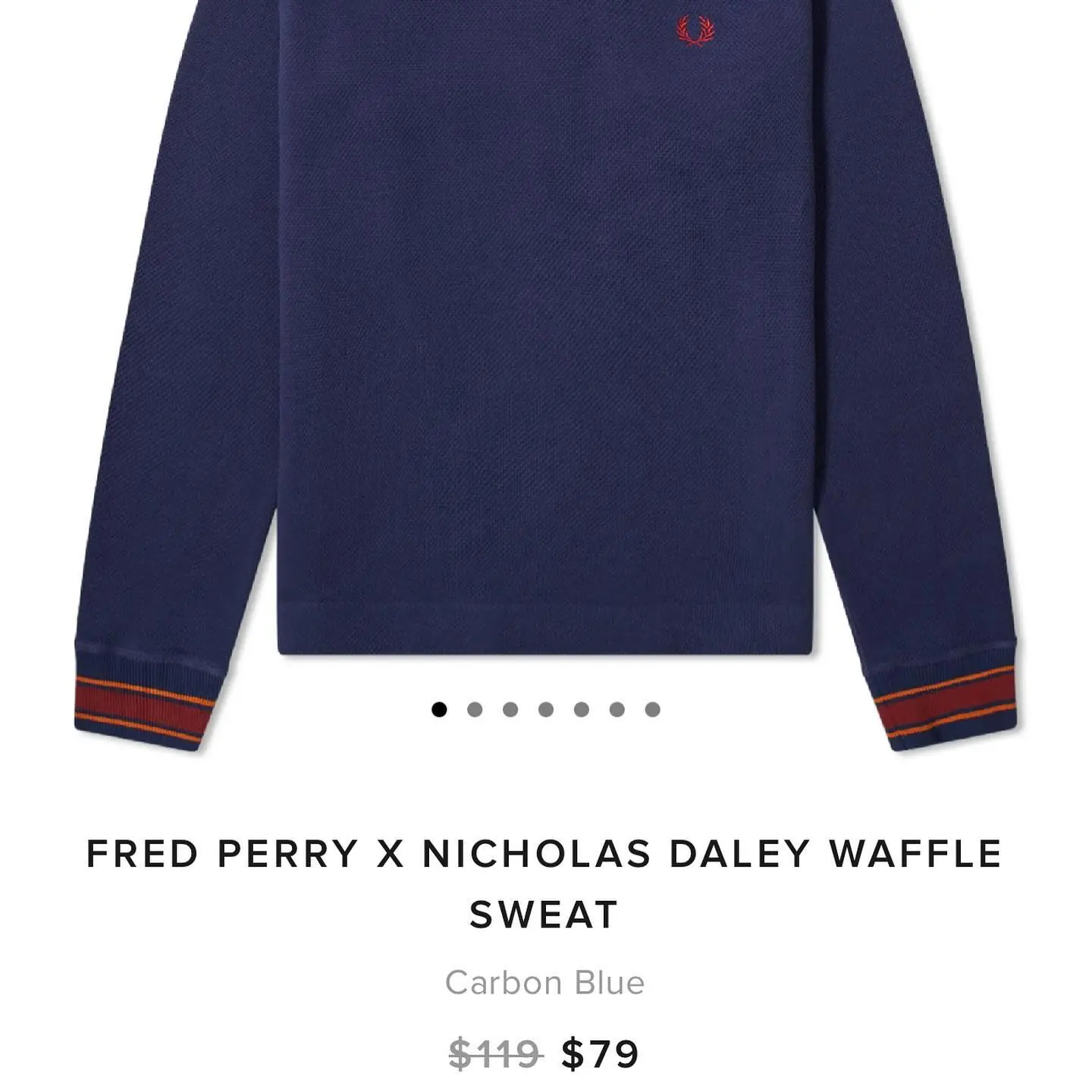 FRED PERRY X NICHOLAS DALEY WAFFLE SWEAT, view 4 of 4