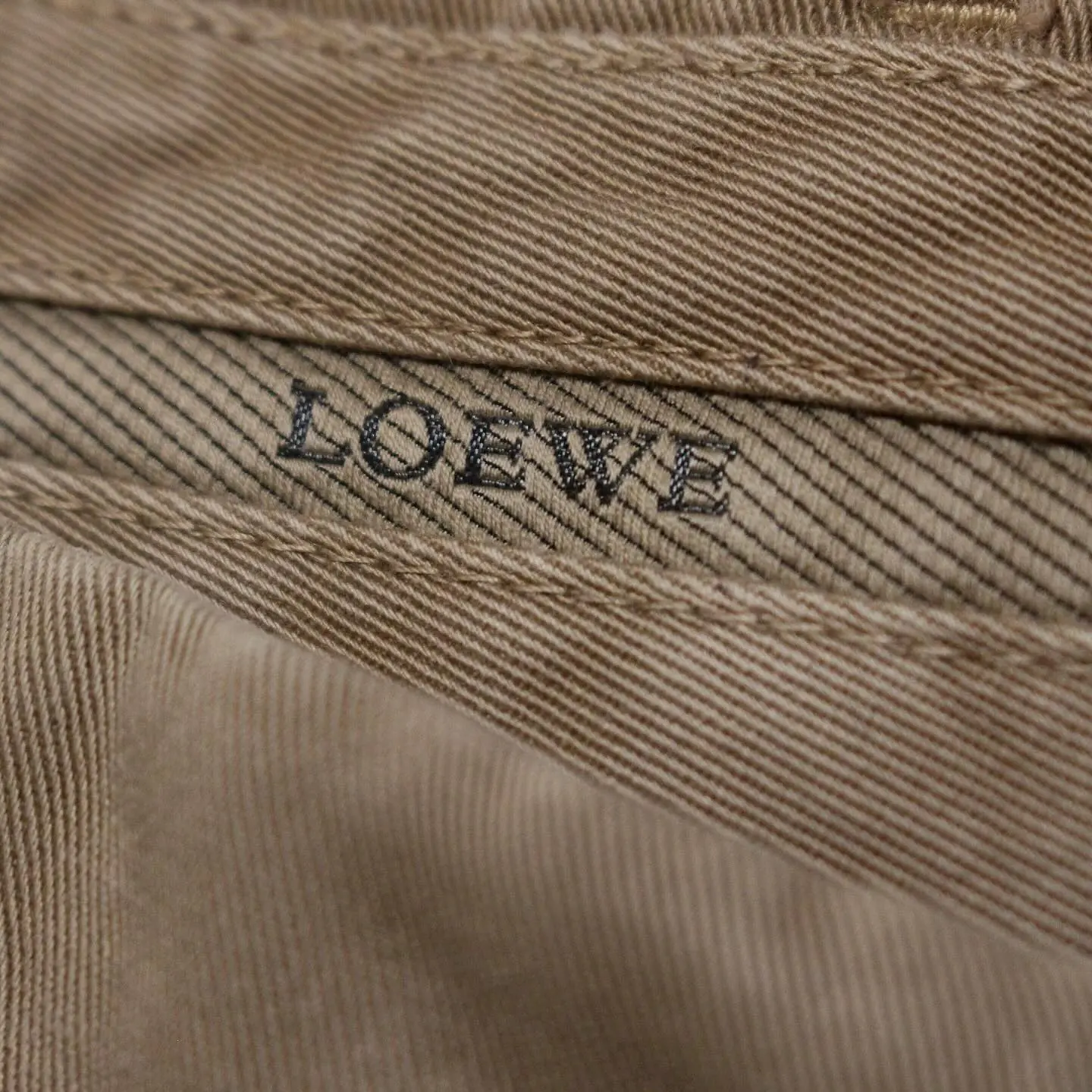 Vintage Loewe Pleated Cotton Tan Pants, view 3 of 4
