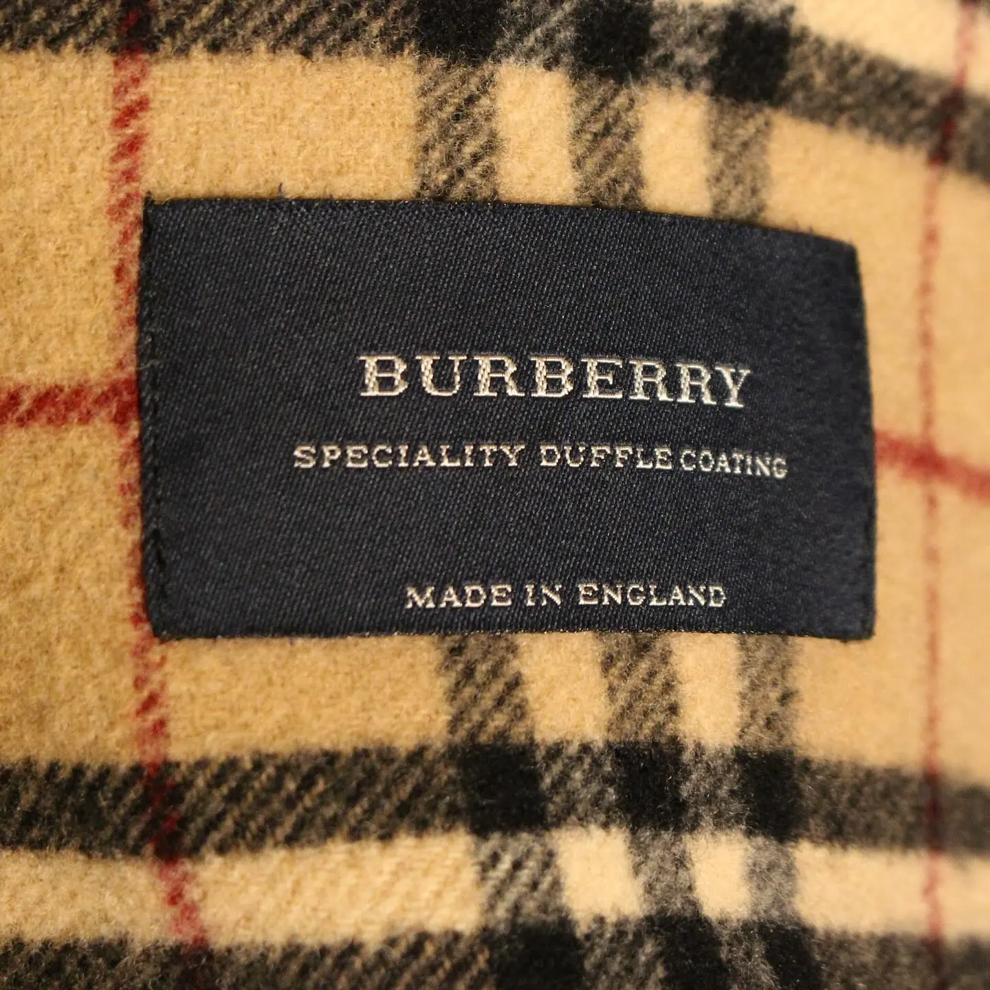 Burberry Men’s dusty blue and Burberry checkered pattern lining Duffle Coat, view 5 of 8