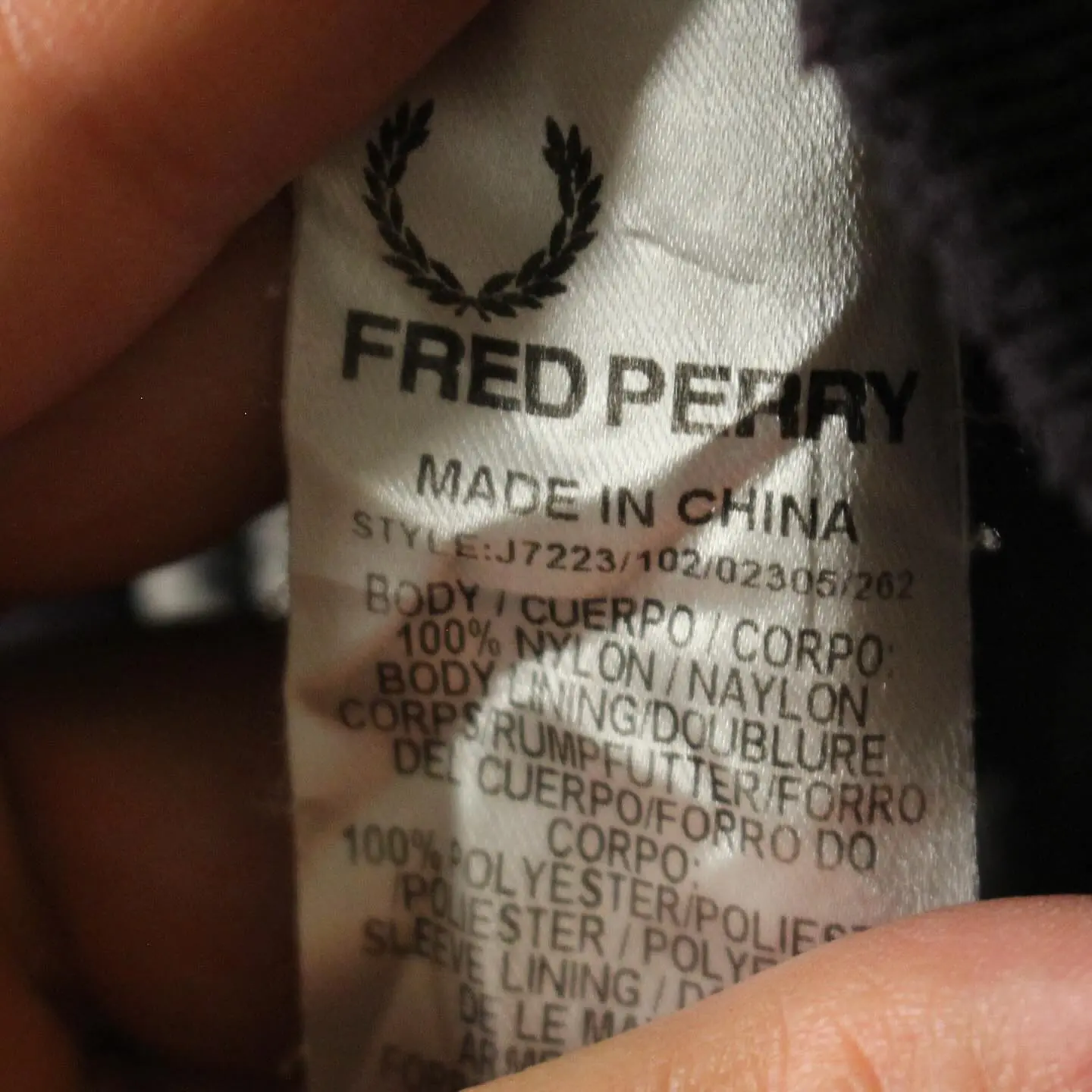 Fred Perry Nylon Full Zip Light Jacket 90’s Style Casuals, view 6 of 7