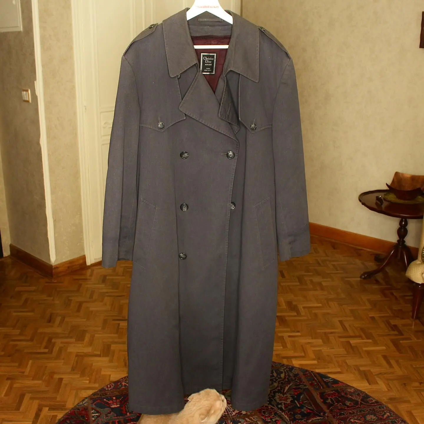 Vintage Christian Dior Monsieur Trench Coat with detachable Wool Lining, view 2 of 7