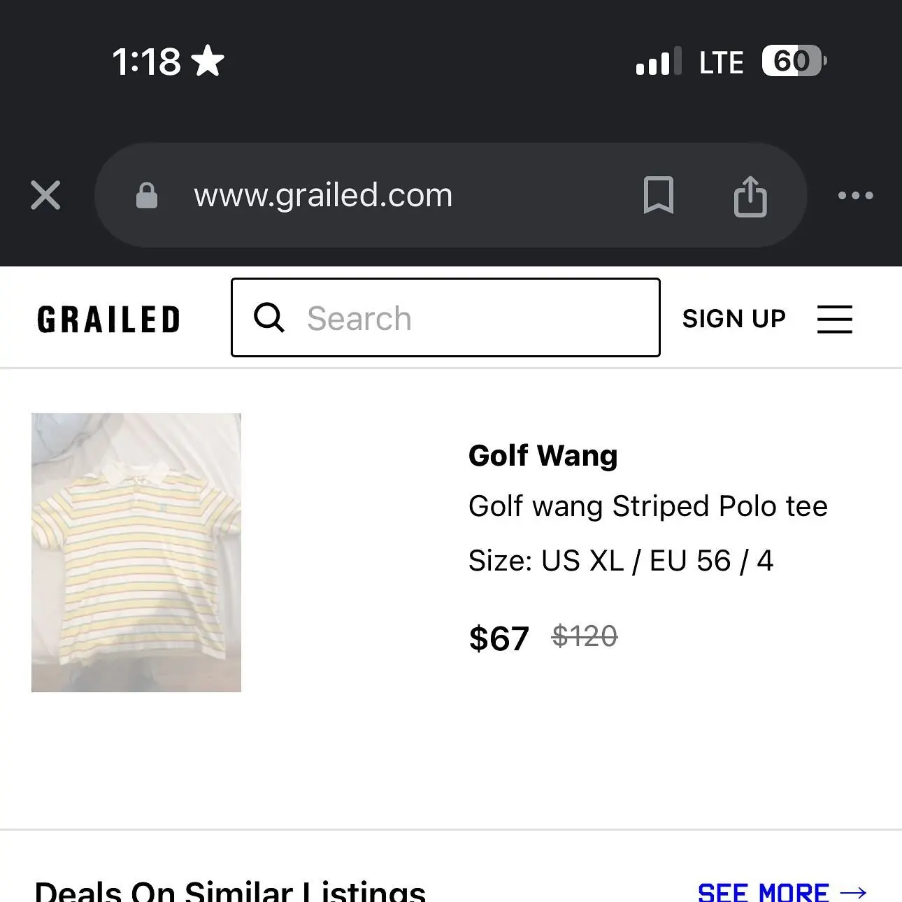 Golf Wang Eric Striped Polo Shirt, view 5 of 5