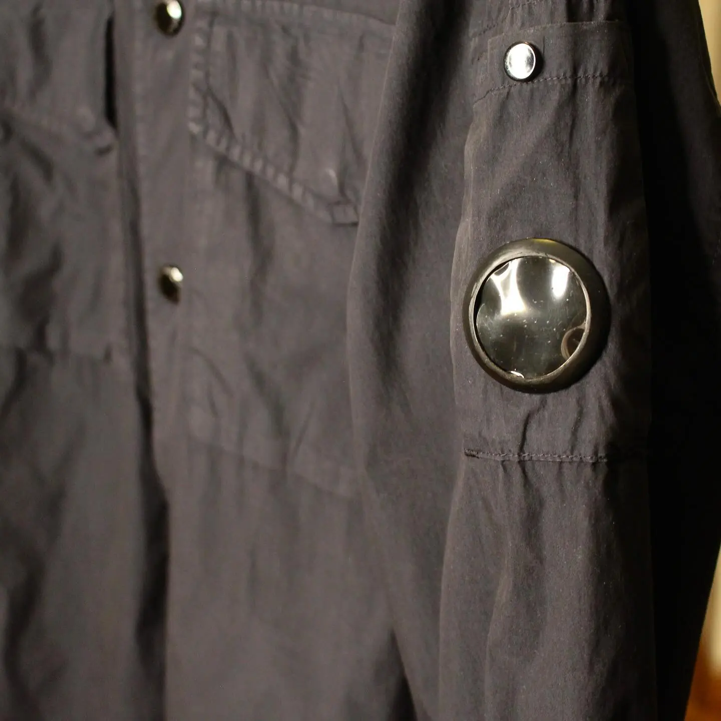 C.P. COMPANY 50 FILI Lens Overshirt in Navy, view 4 of 8