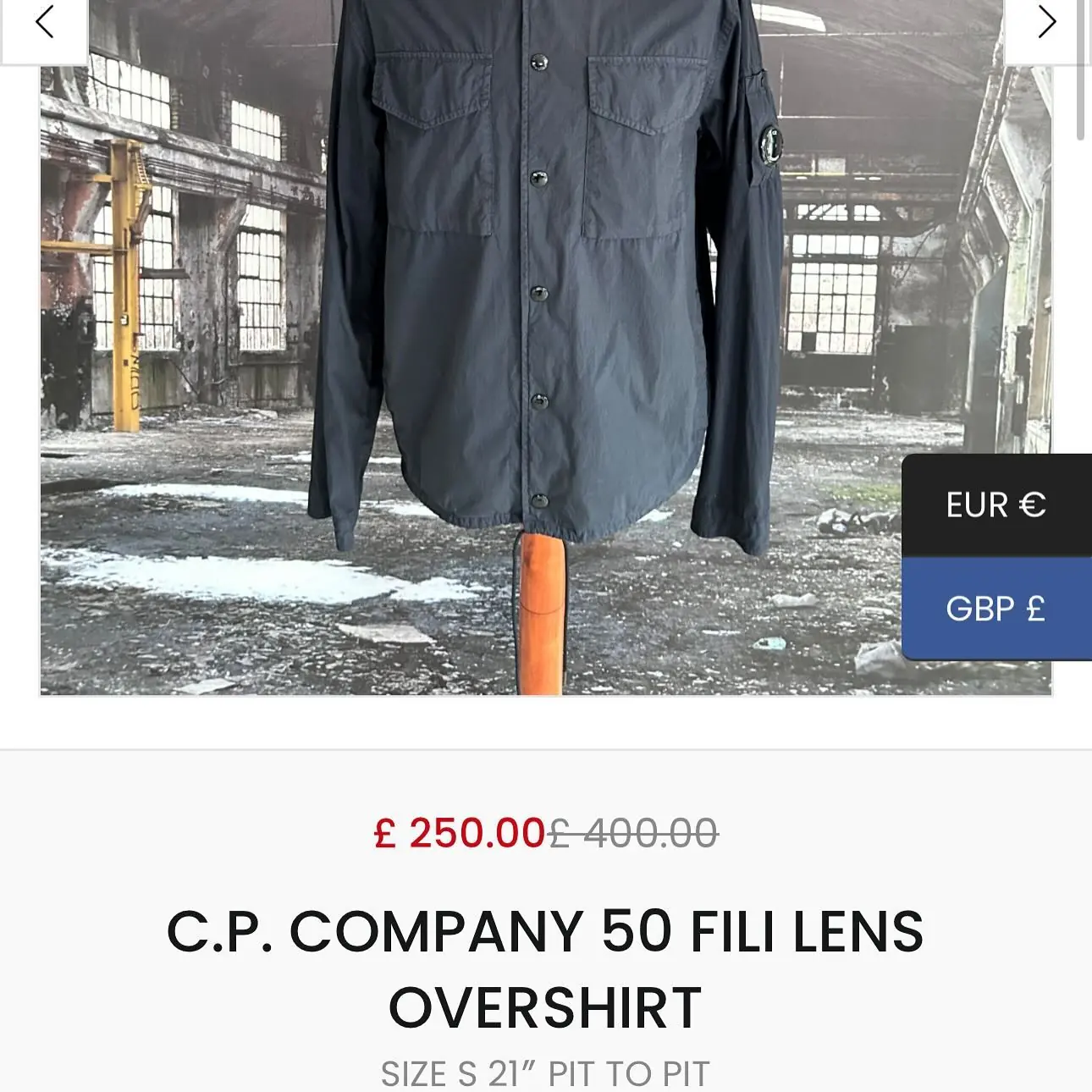 C.P. COMPANY 50 FILI Lens Overshirt in Navy, view 8 of 8