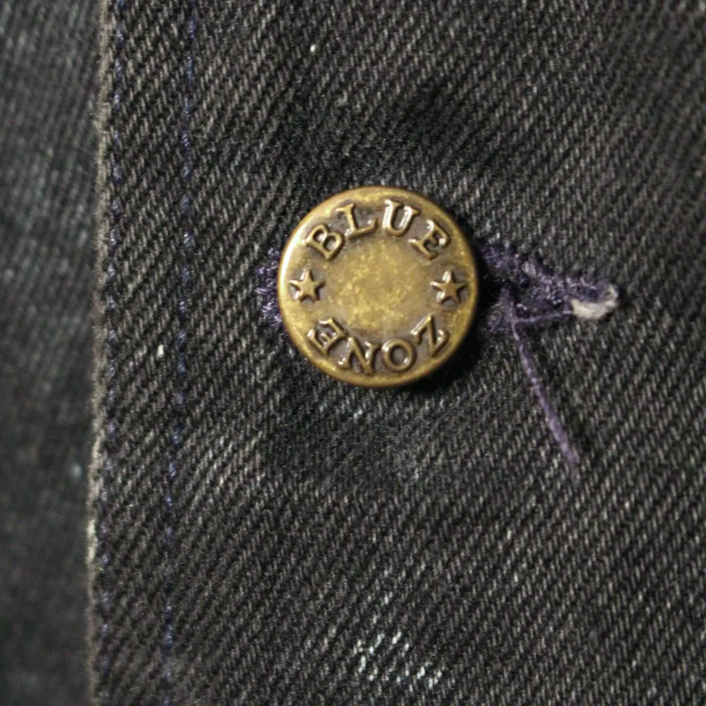 Vintage Blue Zone Denim Trench Coat Jacket, view 3 of 5