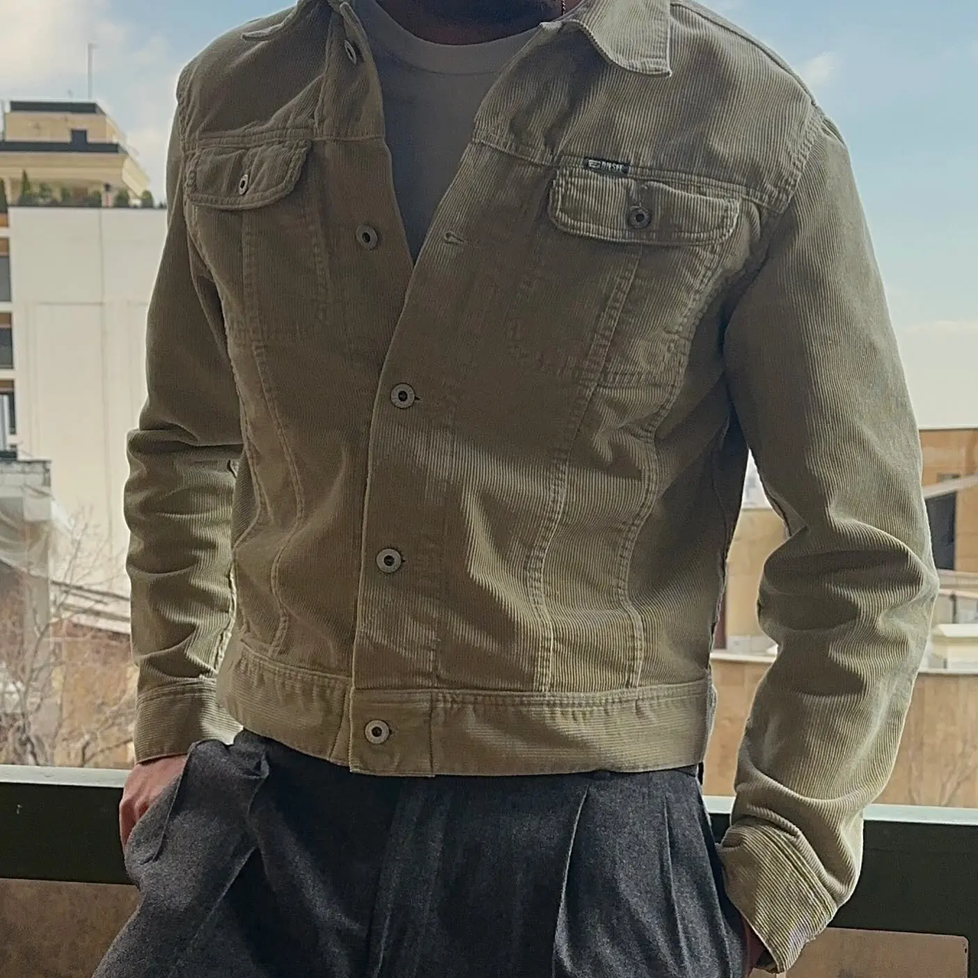 Vintage Diesel Workwear Corduroy Cropped Jacket, view 3 of 9