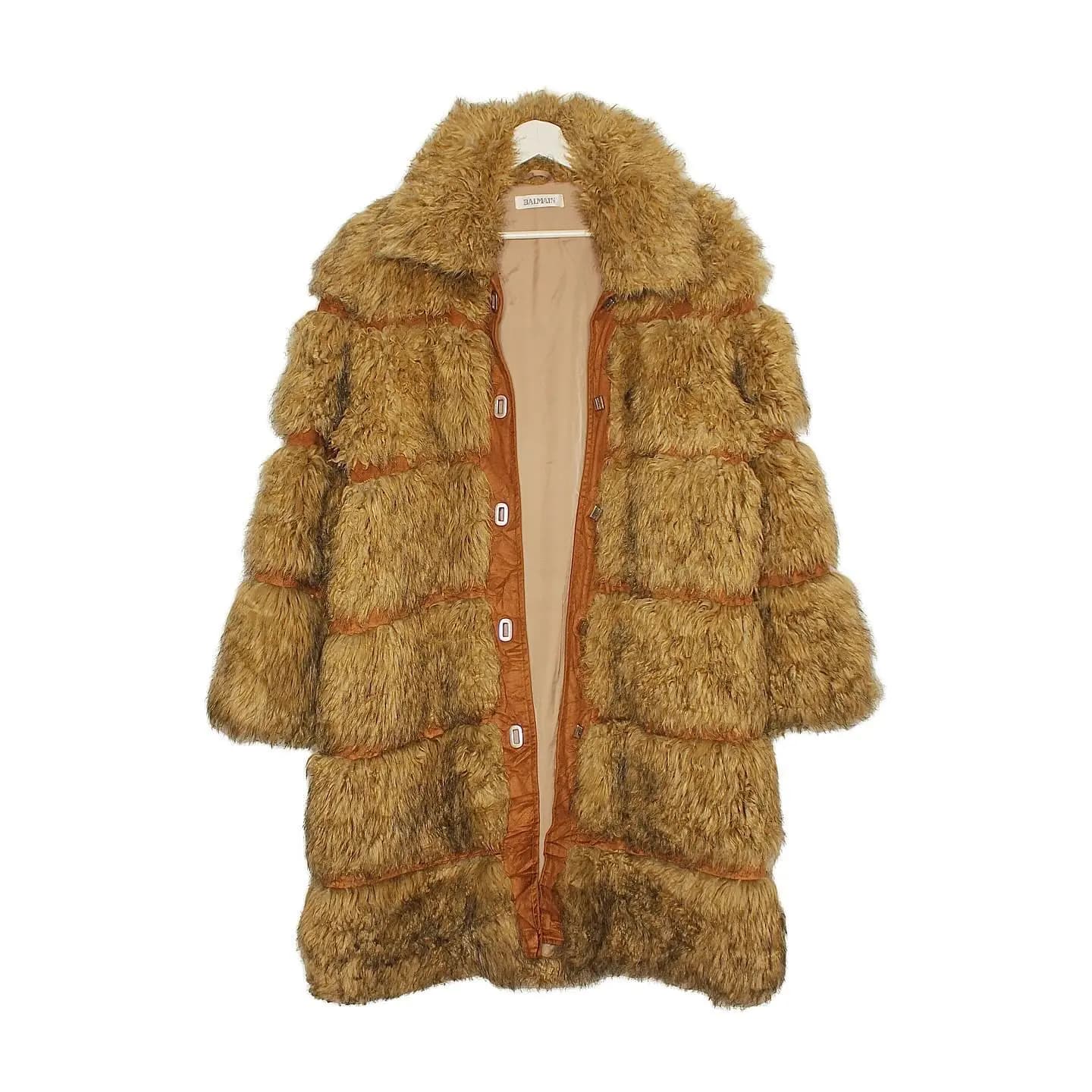 Vintage Balmain Faux Fur Coat, view 1 of 5