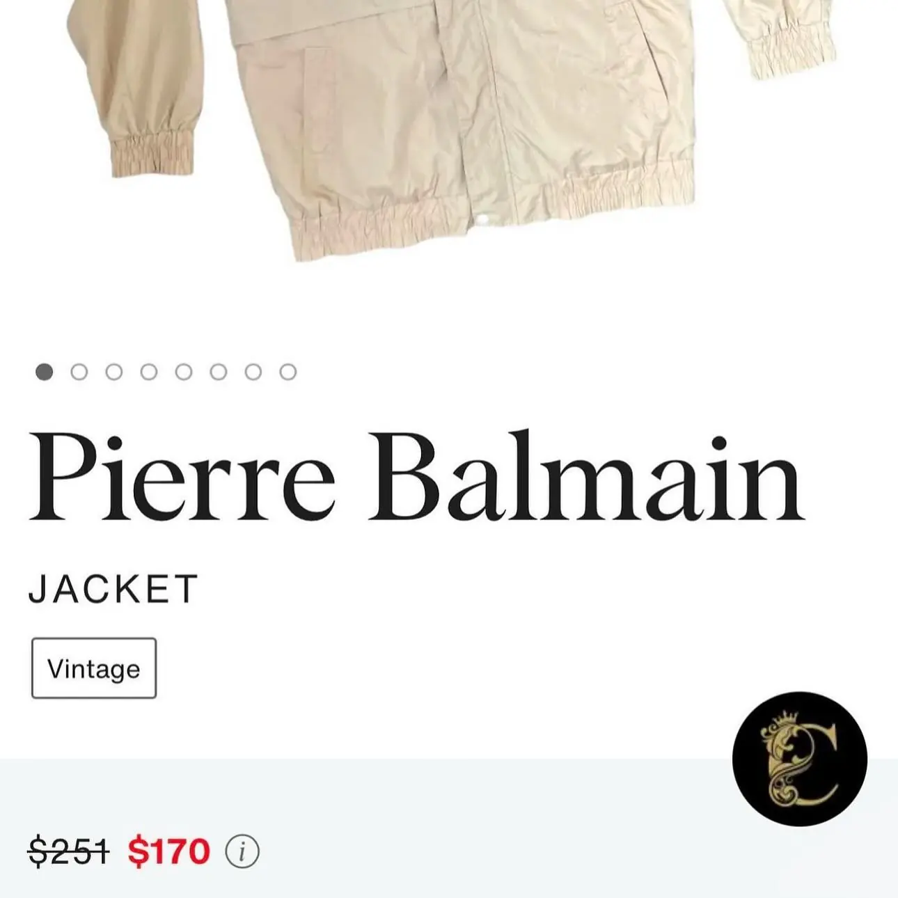 Vintage Pierre Balmain Full Zip Logo Jacket, view 6 of 6