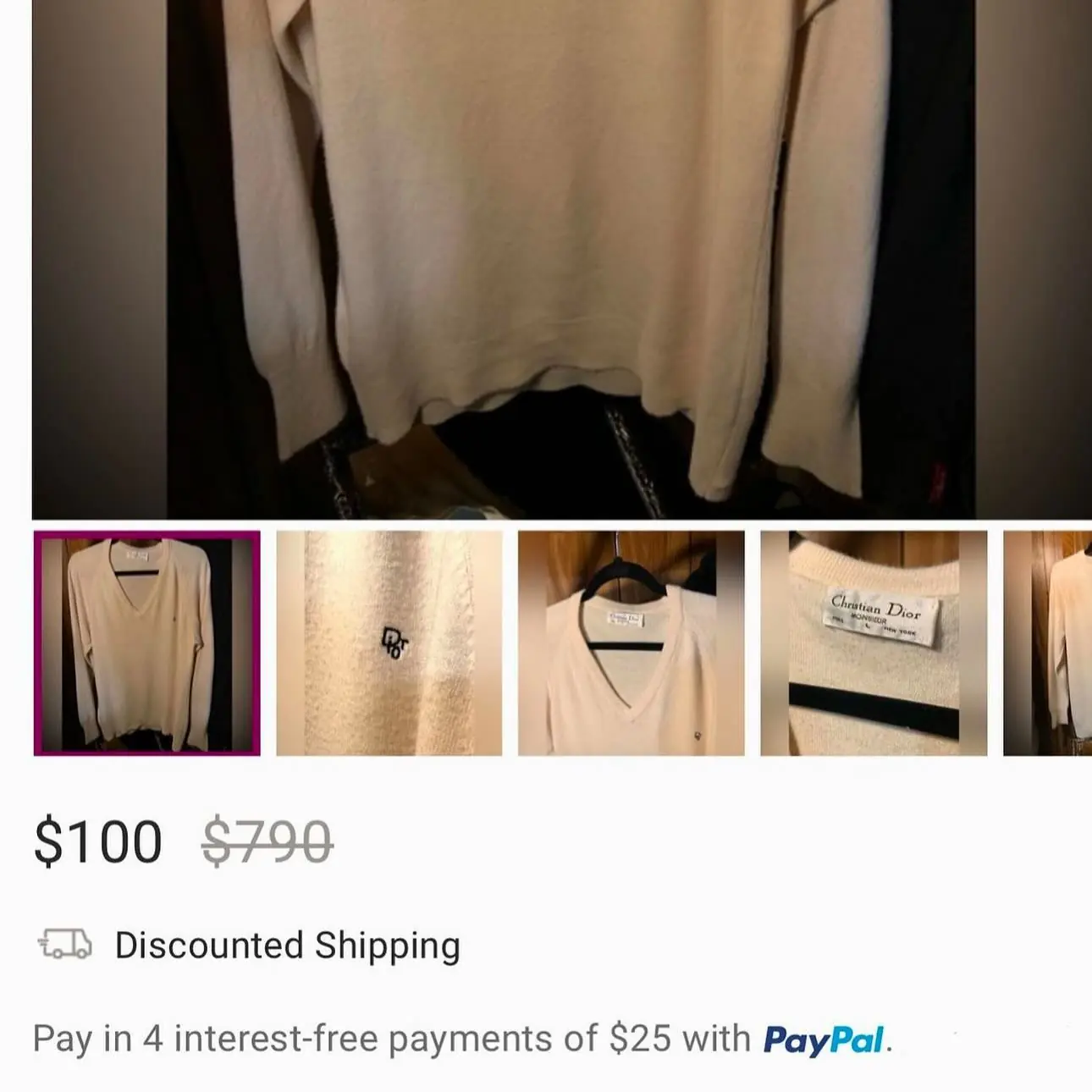 Vintage (almost 60 year old) Christian Dior Monsieur Sweatshirt, view 6 of 6