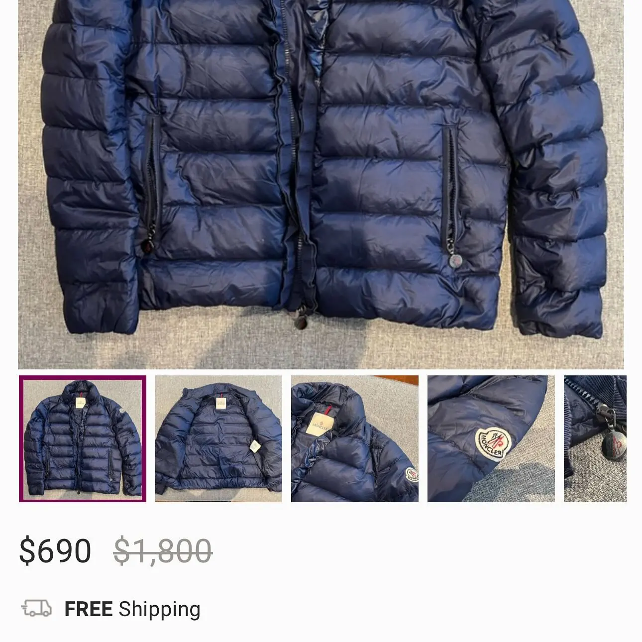 Rare Moncler Oxalis Giubbotto puffer jacket, view 9 of 9