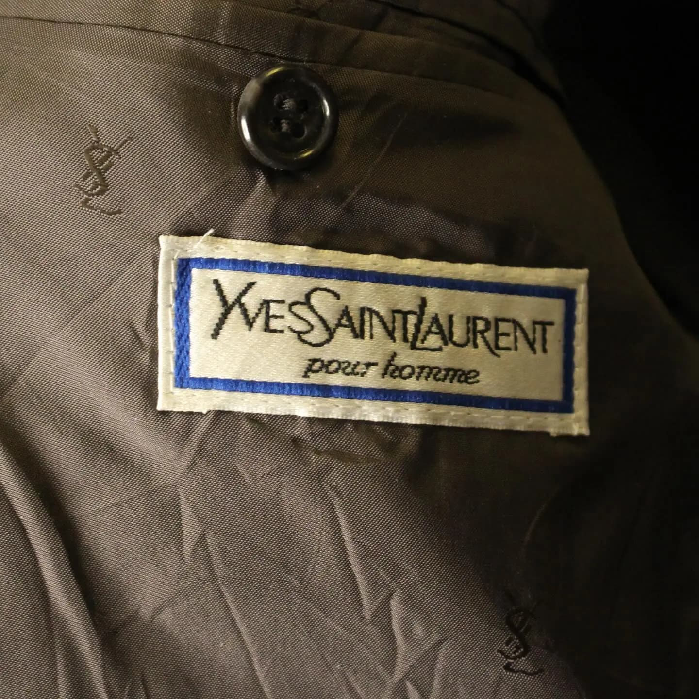 Vintage ‘Yves Saint Laurent’ Men’s 1990’s Wool Glen Plaid Blazer, view 2 of 5