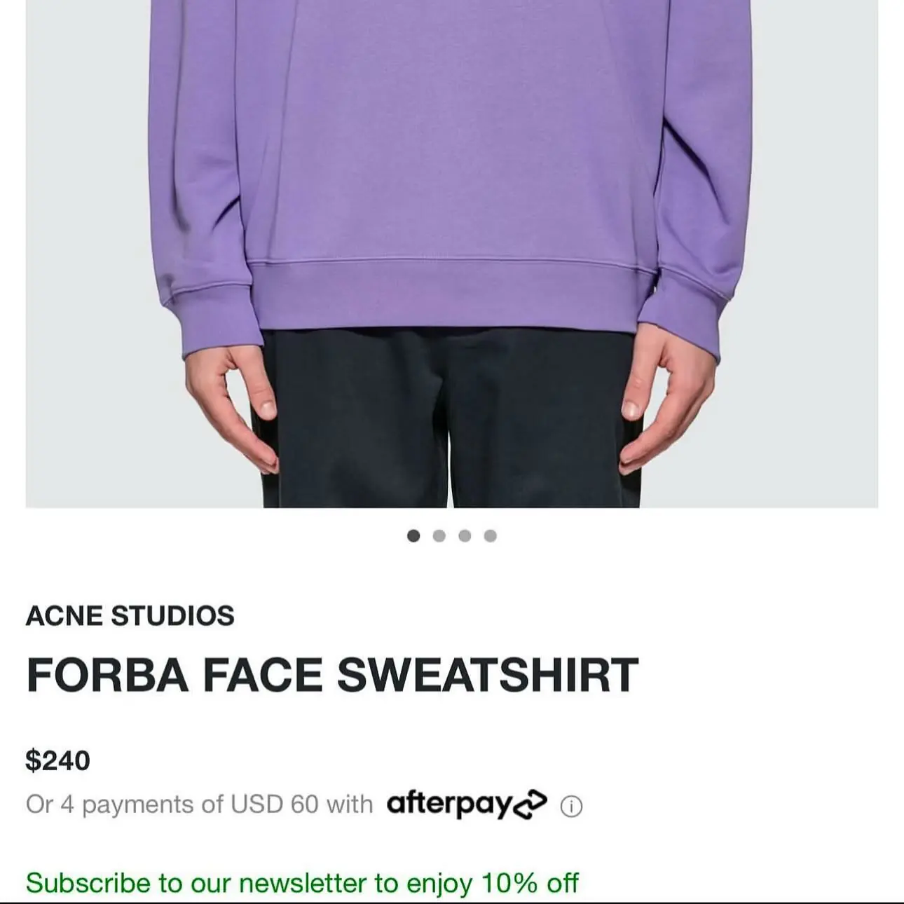 Acne Studios FairView Face Seater in Lavender, view 5 of 5