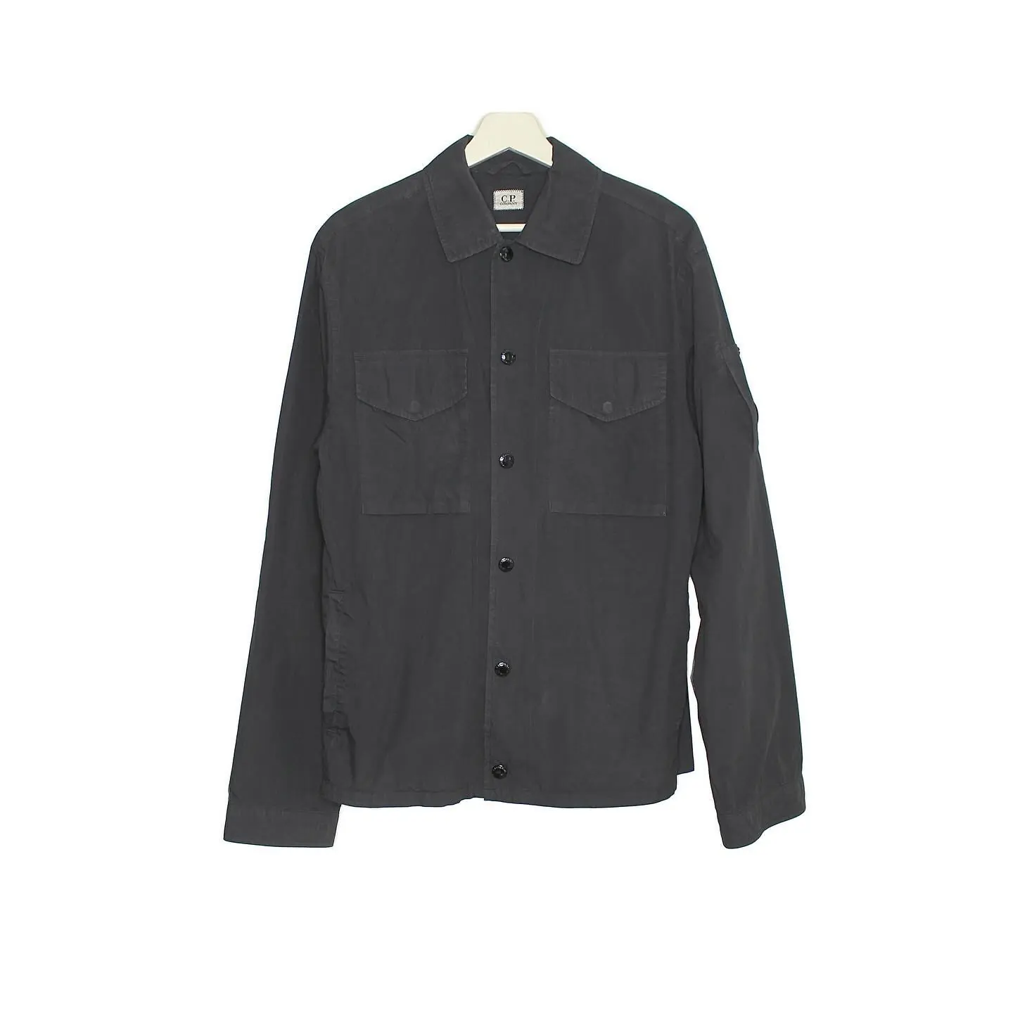 C.P. COMPANY 50 FILI Lens Overshirt in Navy, view 1 of 8