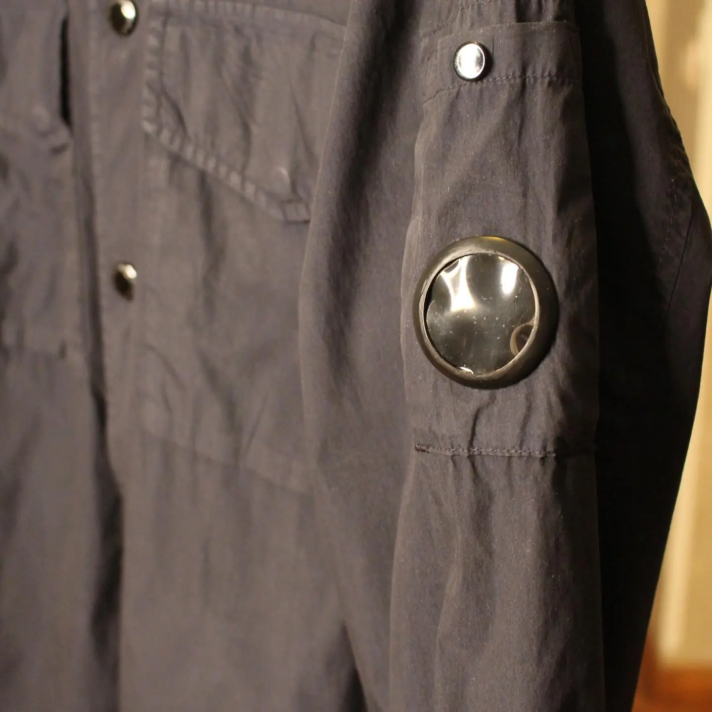 C.P. COMPANY 50 FILI Lens Overshirt in Navy, view 3 of 8
