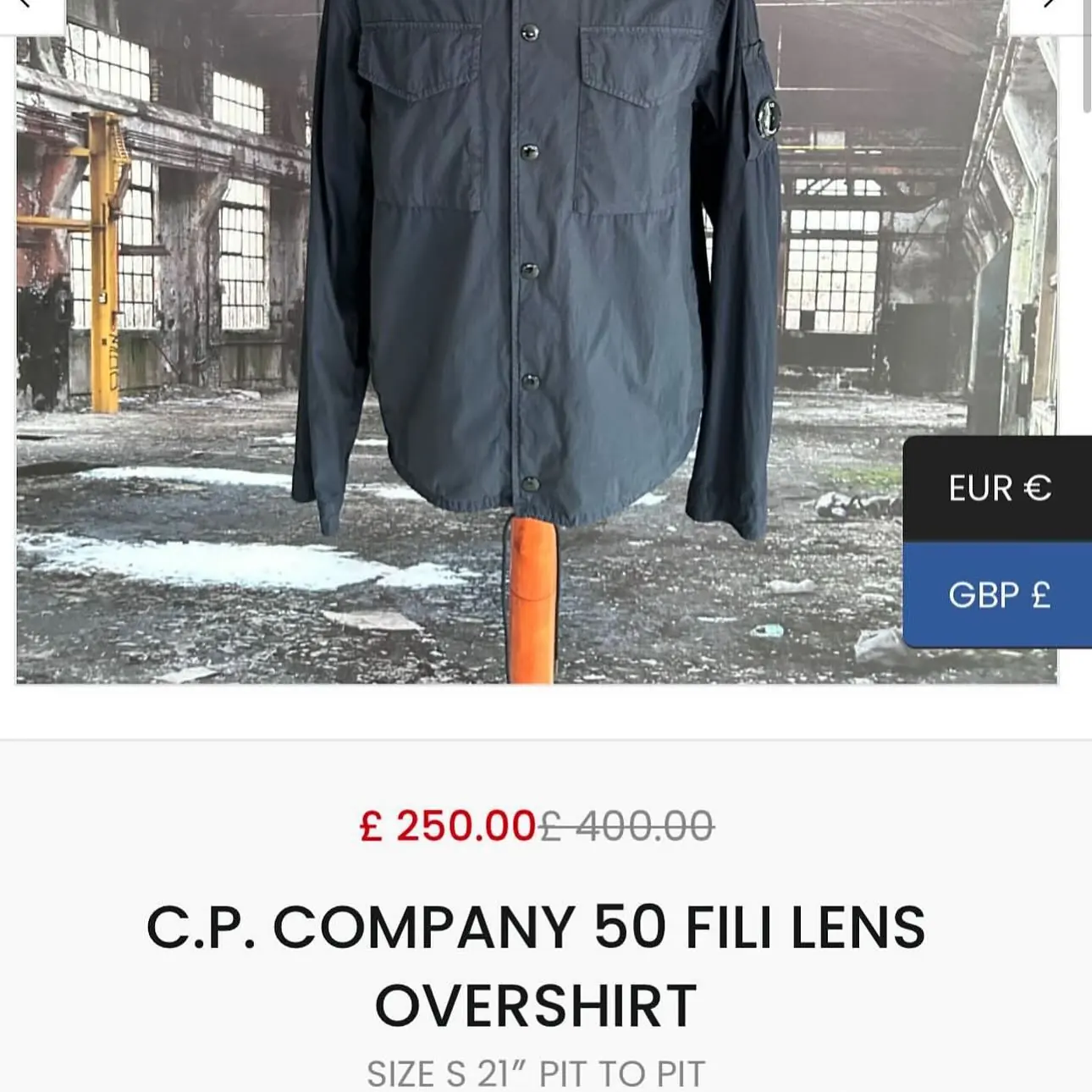 C.P. COMPANY 50 FILI Lens Overshirt in Navy, view 8 of 8