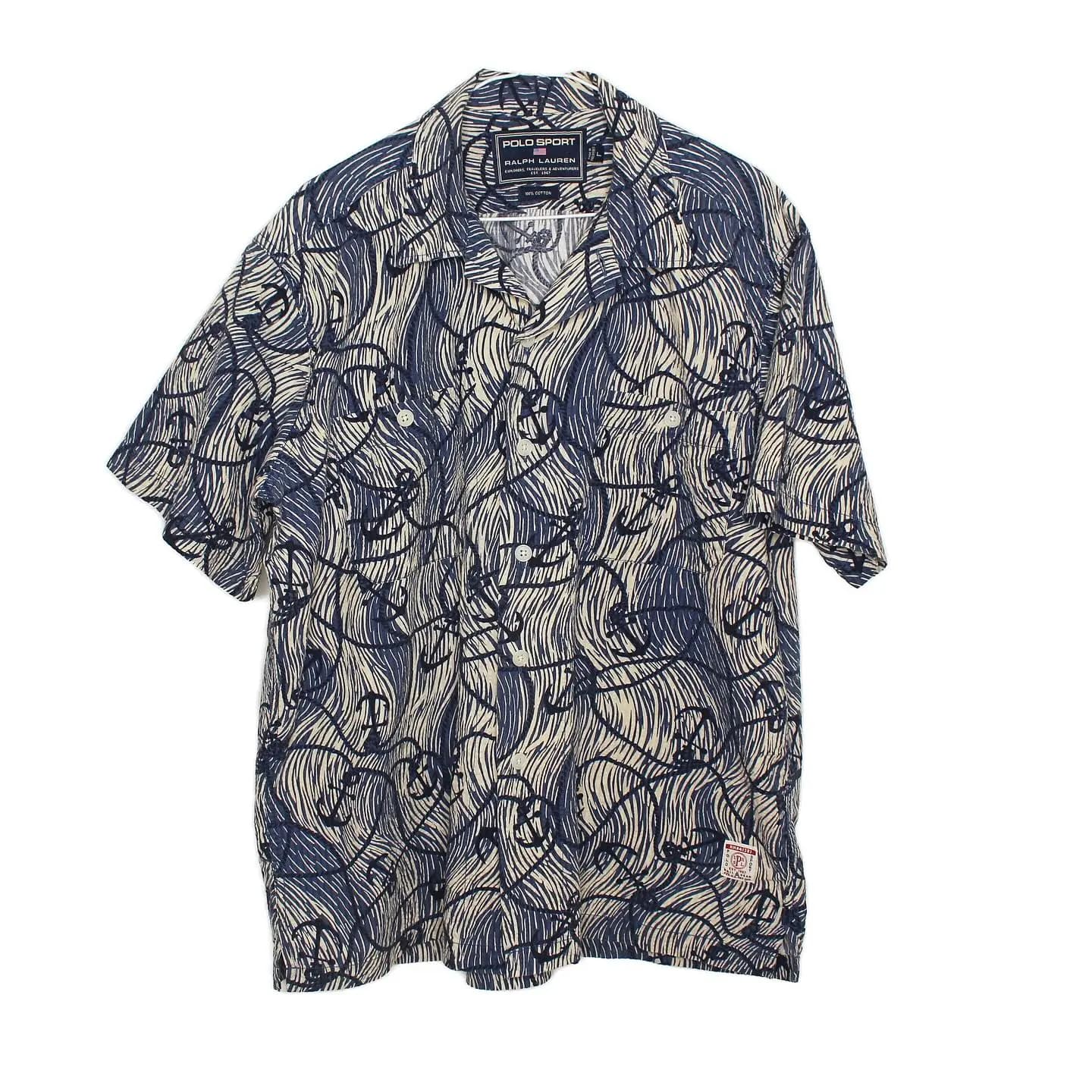 Vintage 90s Polo Sport Ralph Lauren Seersucker Shirt, view 1 of 3