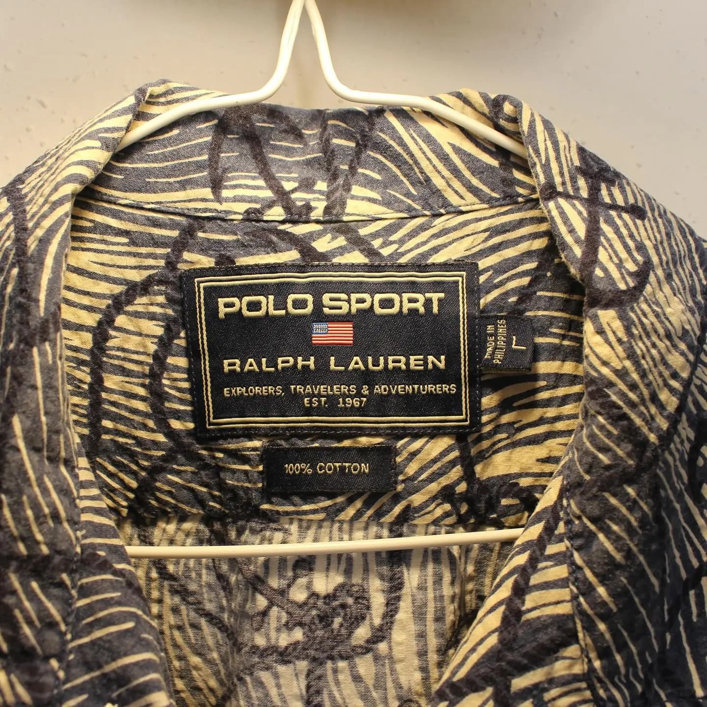 Vintage 90s Polo Sport Ralph Lauren Seersucker Shirt, view 2 of 3