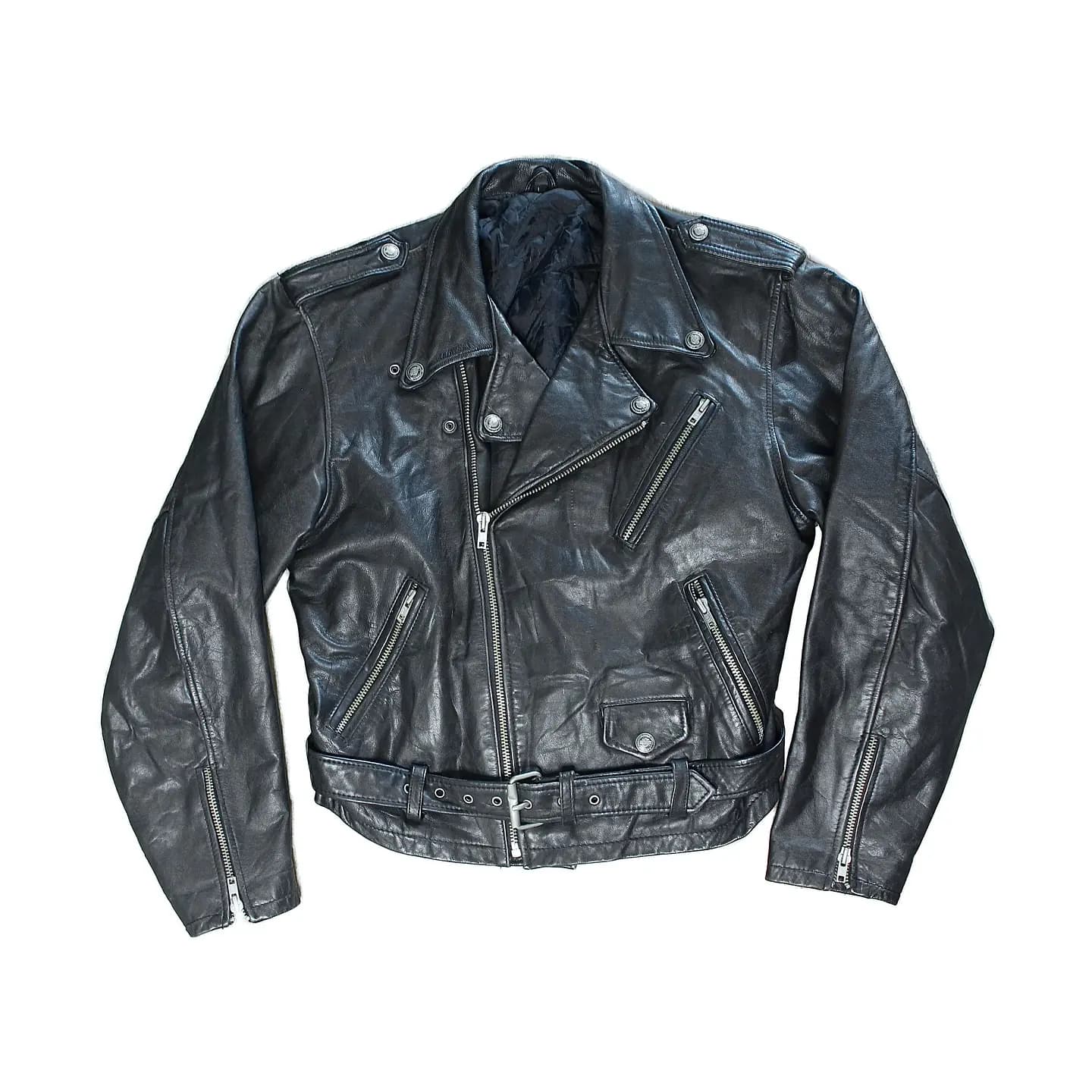 Harley Davidson Motor Cycles Crop Biker Leather Jacket, view 1 of 3
