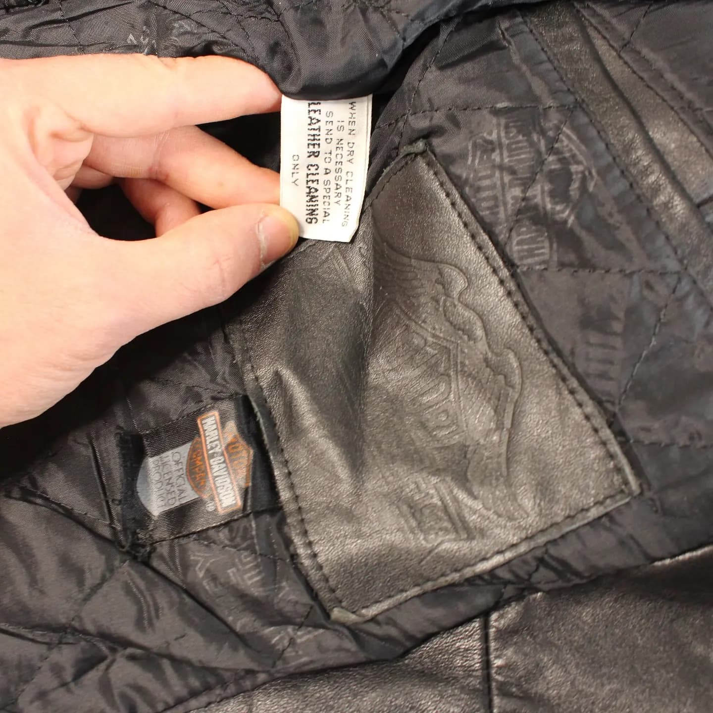 Harley Davidson Motor Cycles Crop Biker Leather Jacket, view 3 of 3