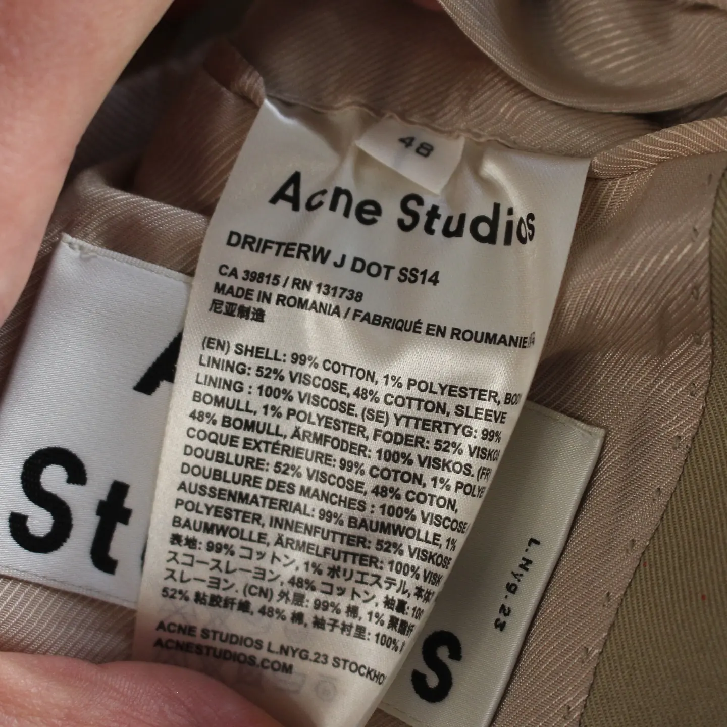 Acne Studios DRIFTERW J DOT SS14 Blazer, view 3 of 4