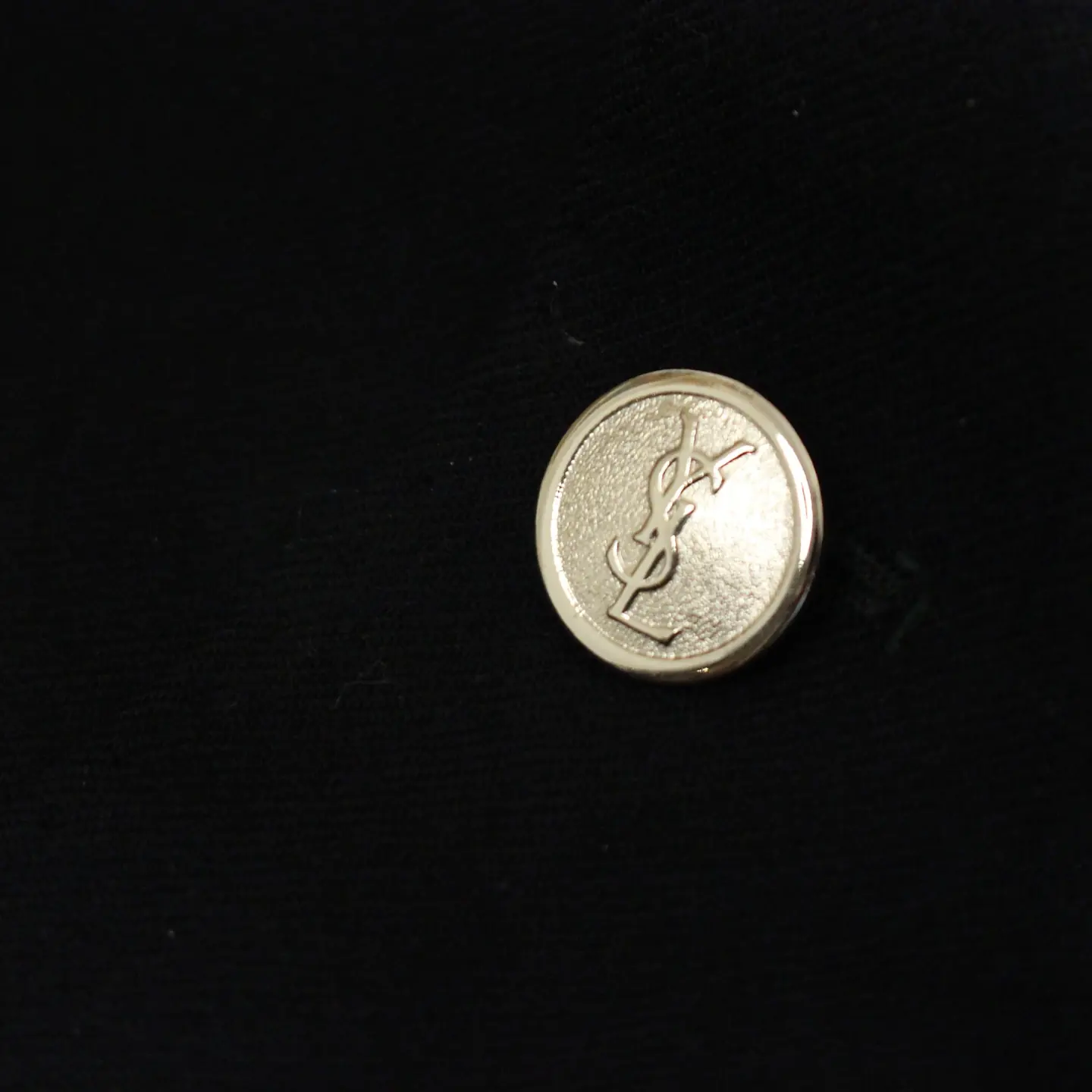 Vintage Yves Saint Laurent Wool Single Breasted Embellished Crest Blazer, view 3 of 7
