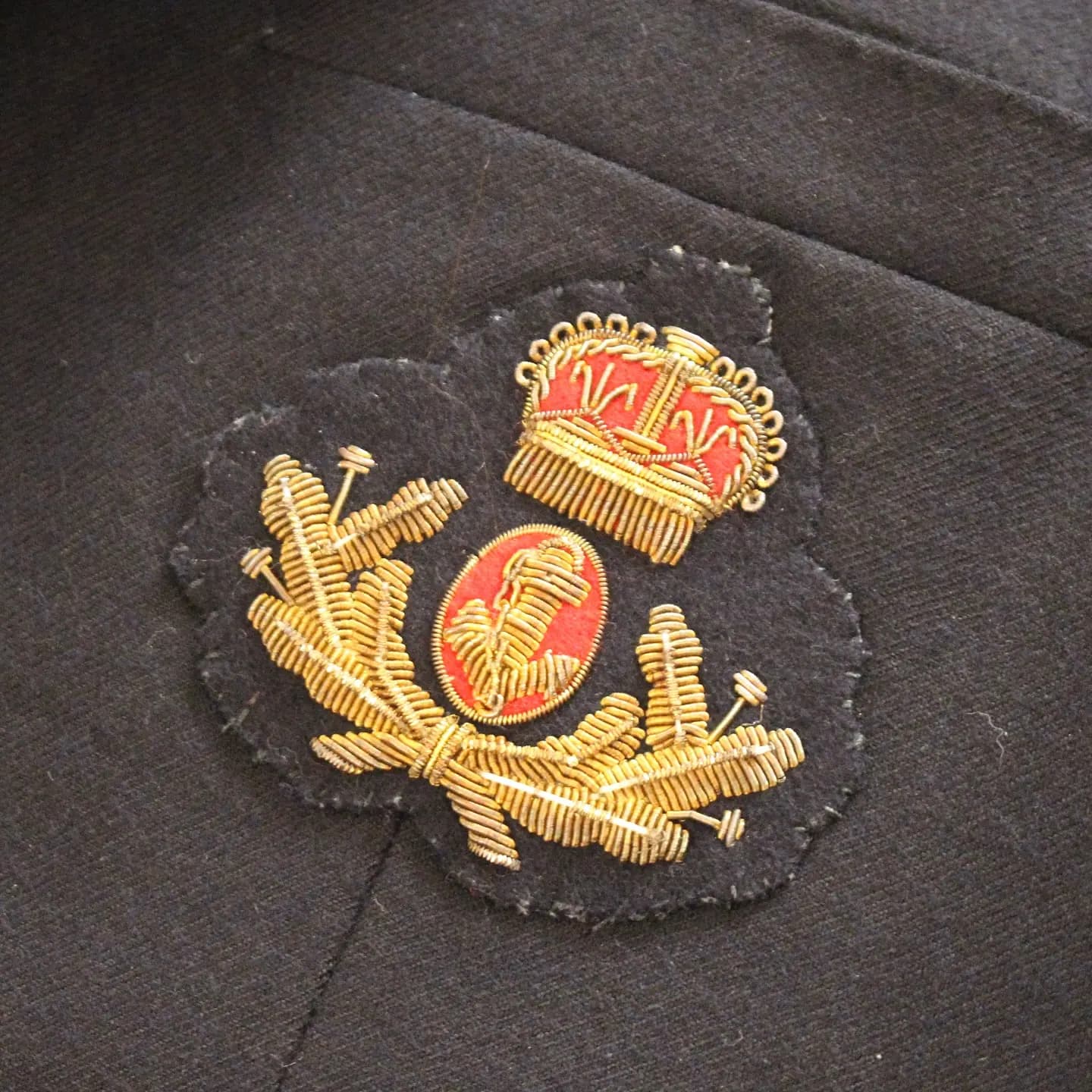 Vintage Yves Saint Laurent Wool Single Breasted Embellished Crest Blazer, view 5 of 7